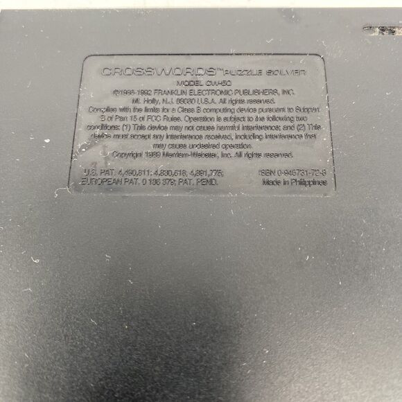Franklin Electronics Crossword Puzzle Solver CW-50 Tested Working - Picture 4 of 4